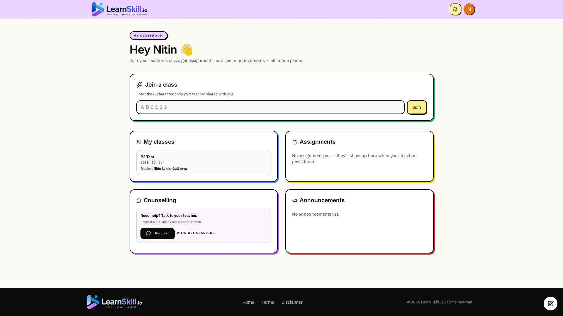 Class Room — live classes & recordings